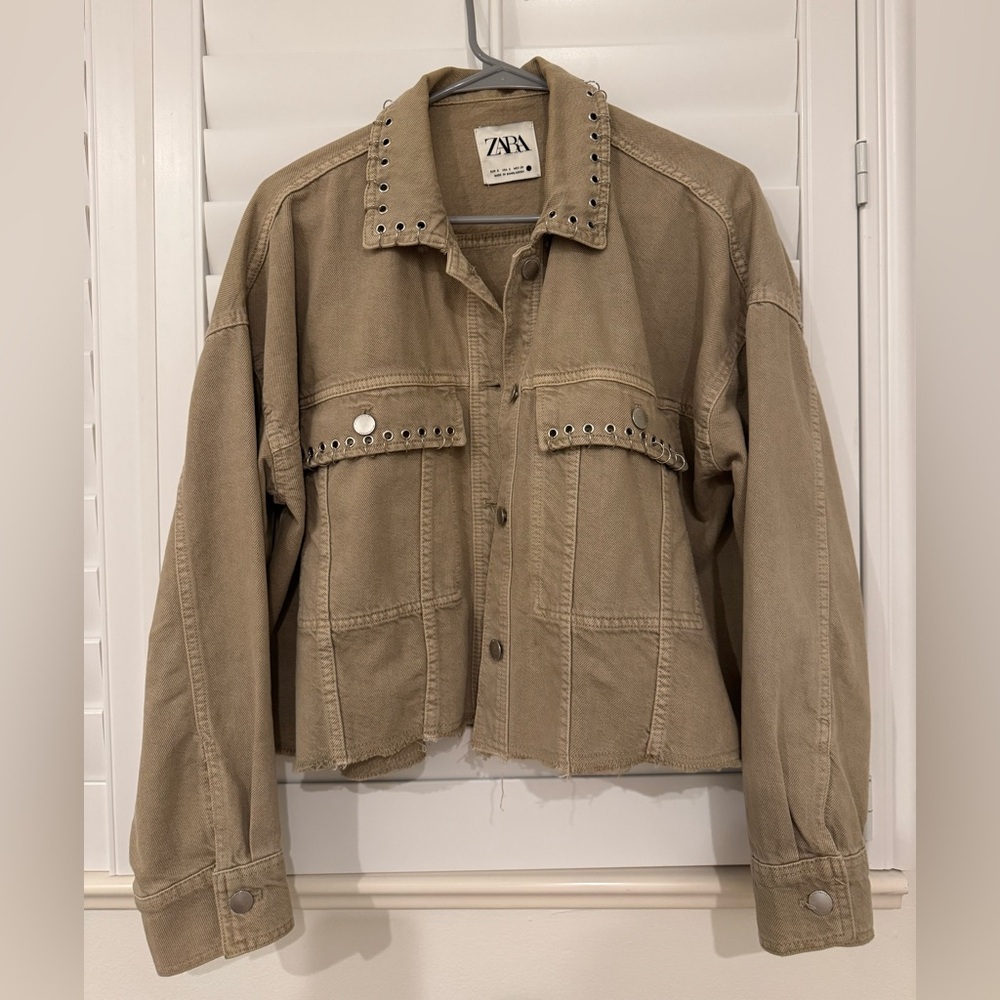 Zara Khaki Denim Jacket